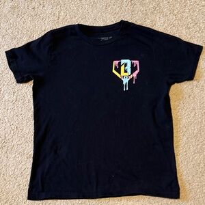 B101-ice cream Kids Black Short-Sleeve Tee with Colorful Drip Logo